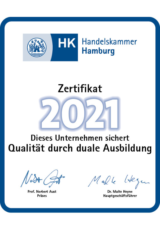 Certificate "Dual education" ARO Logistik GmbH
